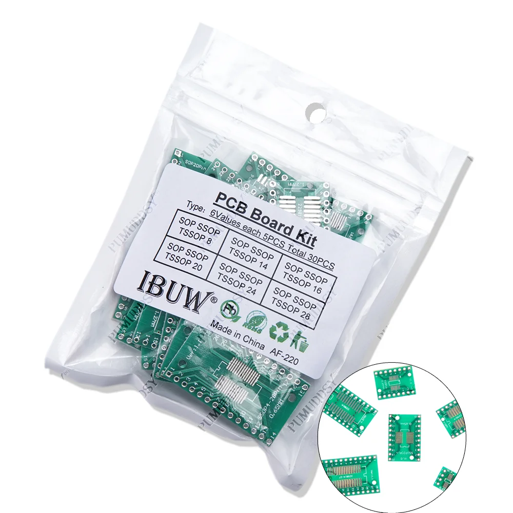 30PCS Kit scheda PCB SOP24 SOP8 SOP14 SOP16 SOP20 SOP28 SMD Turn To DIP Adattatore Convertitore Piastra SOP 8 14 16 20 24 28