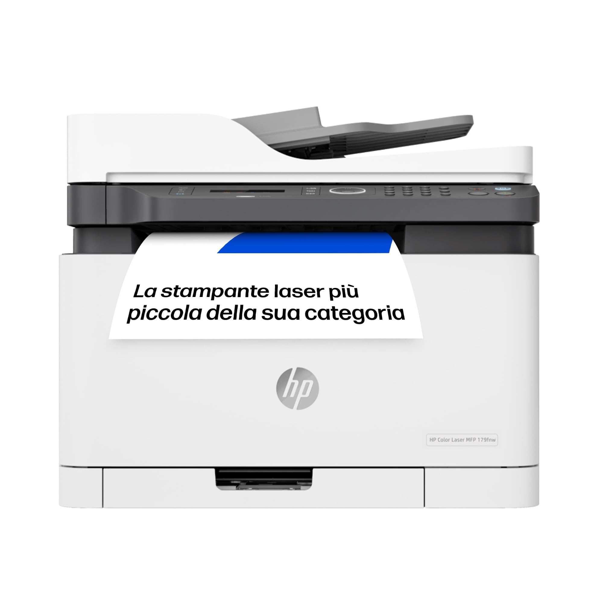 HP Color Laser MFP 179fnw 4ZB97A, Stampante Multifunzione A4 a colori, Stampa, Copia, Scansiona, ADF, Fax, Wi-Fi, Wi-Fi Direct, Ethernet, HP Smart, USB 2.0, 18 ppm in b/n, 4 ppm,…