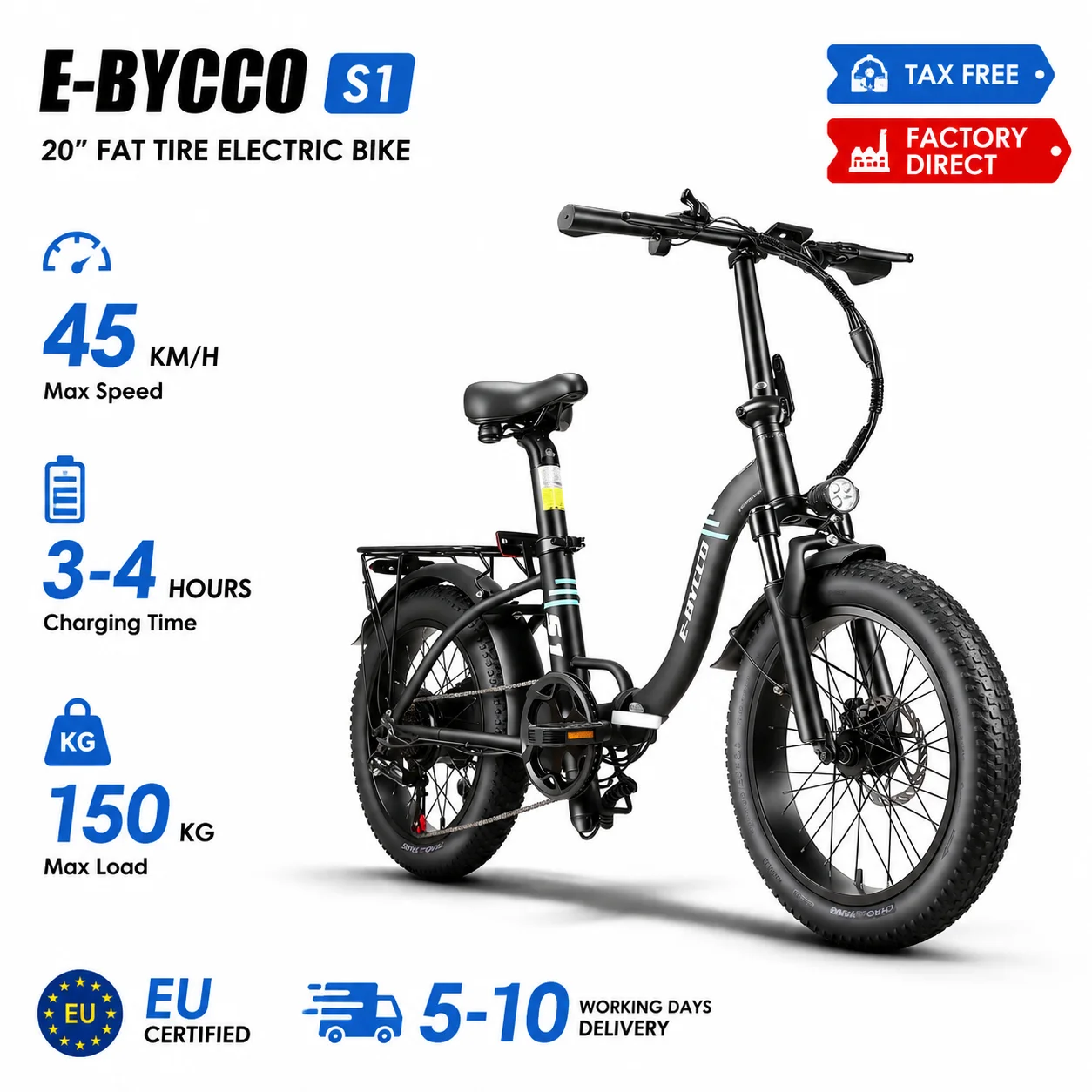 E-BYCCO S1 originale direttamente dalla fabbrica – corpo interamente in alluminio, peso netto 28 kg, motore brushless da 500W, velocità massima 50 km/h, cambio Shimano a 7 velocit…