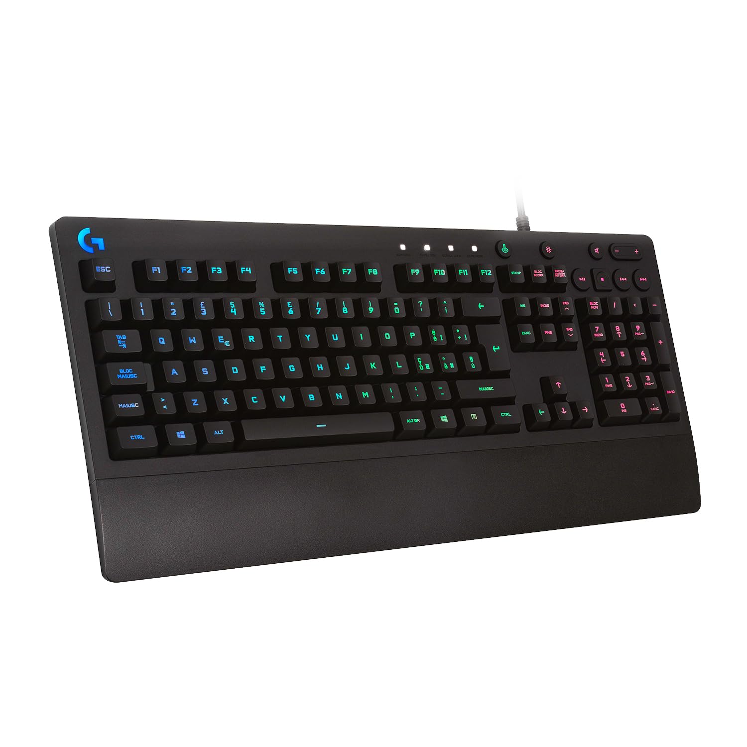 Logitech G G213 Prodigy Tastiera Gaming Cablata (Nero) ITA QWERTY | LIGHTSYNC RGB, Tasti Retroilluminati, Resistente agli schizzi/personalizzabili, Controlli Multimediali