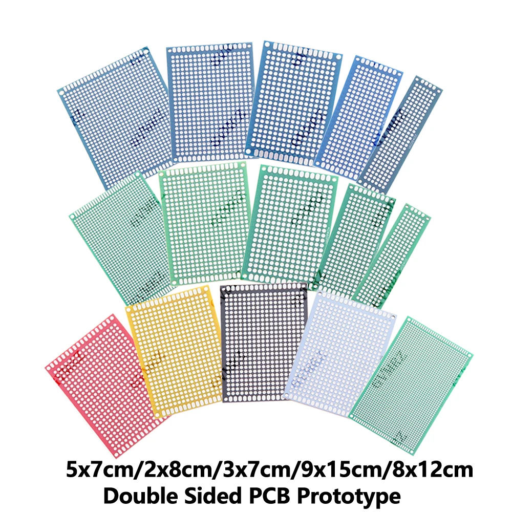 Scheda Prototipo PCB Universale Forata a Doppia Faccia 5x7cm/2x8cm/3x7cm/9x15cm/8x12cm per Elettronica Fai-da-te