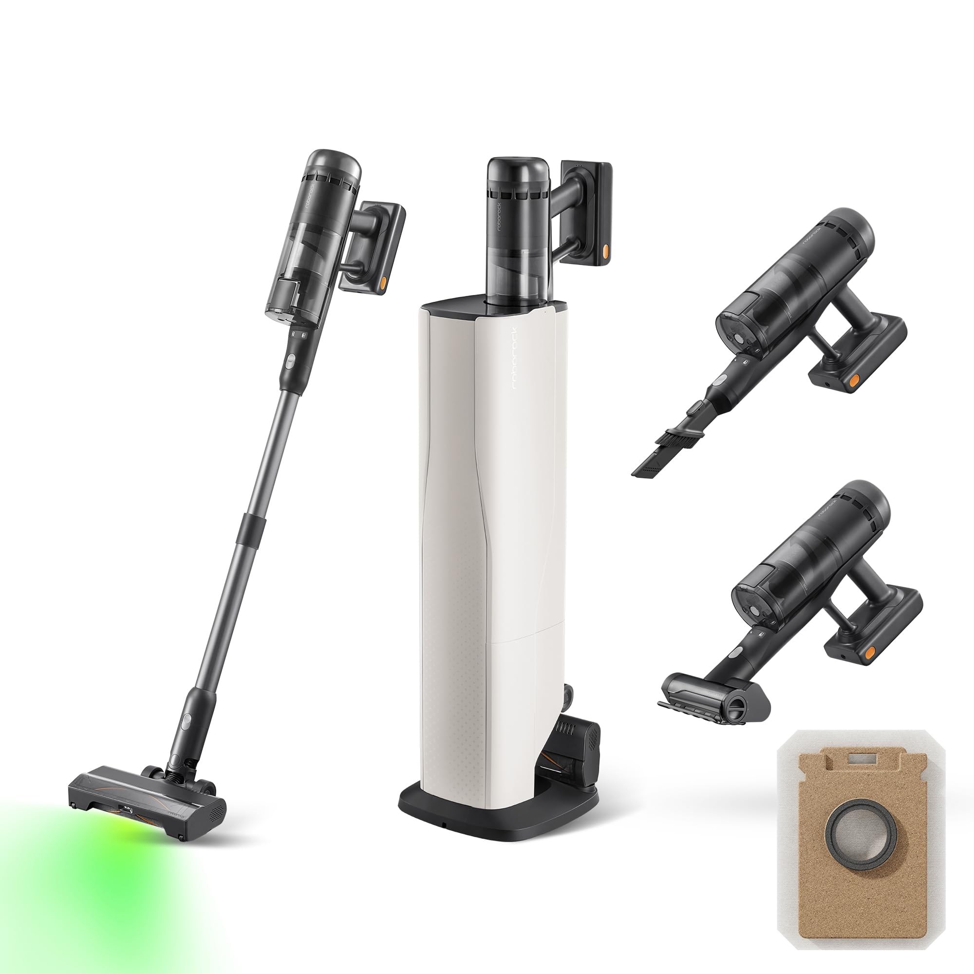 roborock H60 Hub Ultra Aspirapolvere con Base Auto-Svuotante, 210AW/90Min | Aspirapolvere Senza Fili, Luci LED 140°, Spazzola Anti-Groviglio Multisuperficie, per Peli di Animali,…