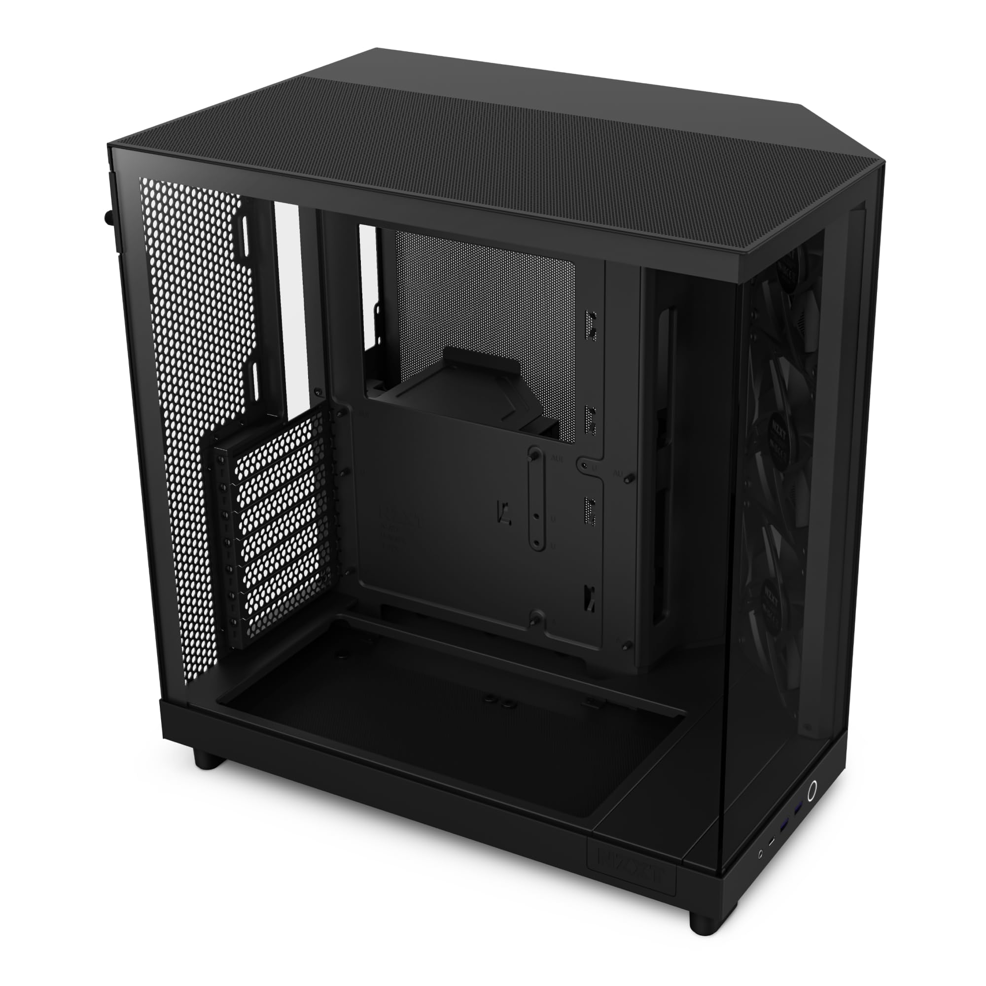 NZXT H6 Flow, CC-H61FB-01, Case Mid-Tower Compatto a Doppia Camera con Flusso d'Aria, Pannelli in Vetro Panoramico, Flusso d'Aria ad Alte Prestazioni, Include 3 Ventole da 120 mm,…