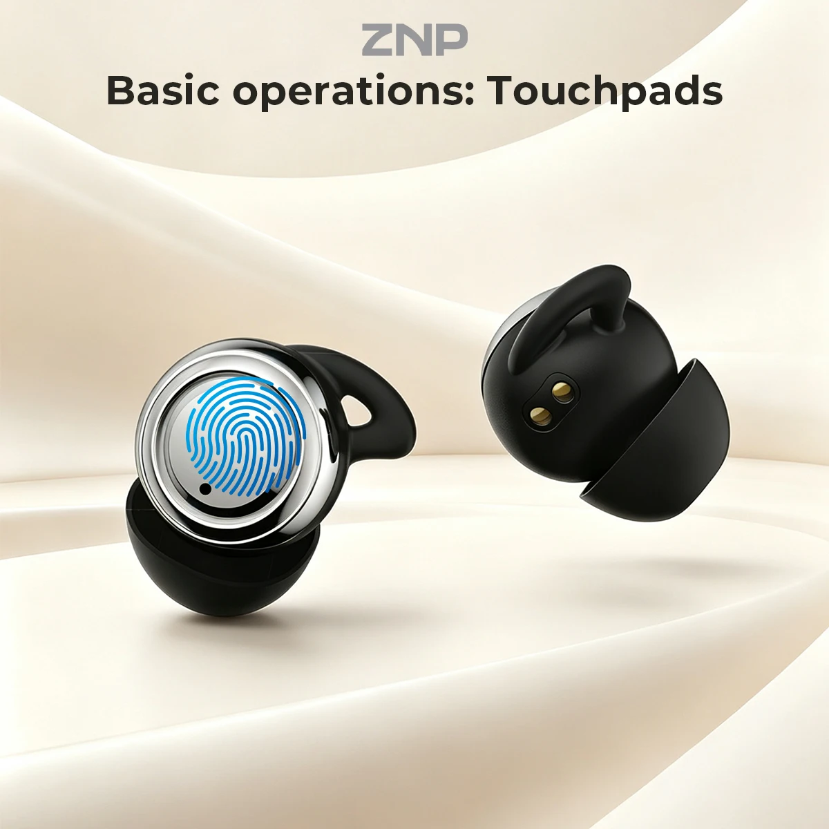 Auricolari ZNP P04 per il Sonno con Cancellazione Attiva del Rumore, Bluetooth, Comodi per Chi Dorme di Lato, Ultra Leggeri, Lunga Durata della Batteria