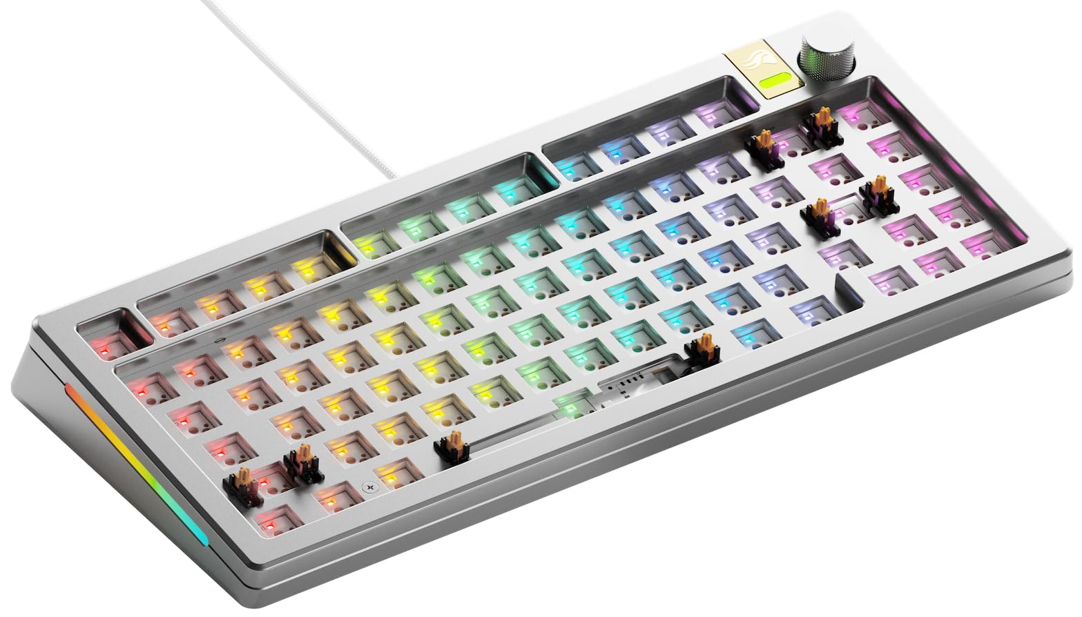GLORIOUS GMMK 3 Pro 75% Barebones Kit Custom ANSI (Silver Luster) | Frequenza Di Polling Altissima, Scocca Lavorata A Macchina CNC, Architettura Modulare Hotswap E Illuminazione L…