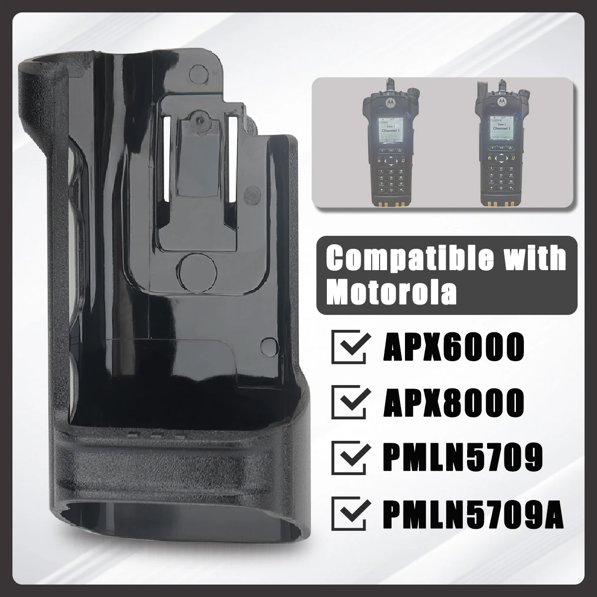 Walkie Talkie Clip Fondina Custodia da trasporto Fit Motorola APX6000 APX8000 PMLN5709 PMLN5709A Custodia da cintura Clip Ham Radio bidirezionale