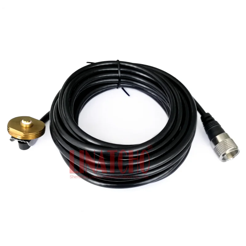 Antenna Radio Veicolare Mobile Bidirezionale con Connettore NMO PL259, Staffa di Montaggio e Cavo RG58U da 5 Metri