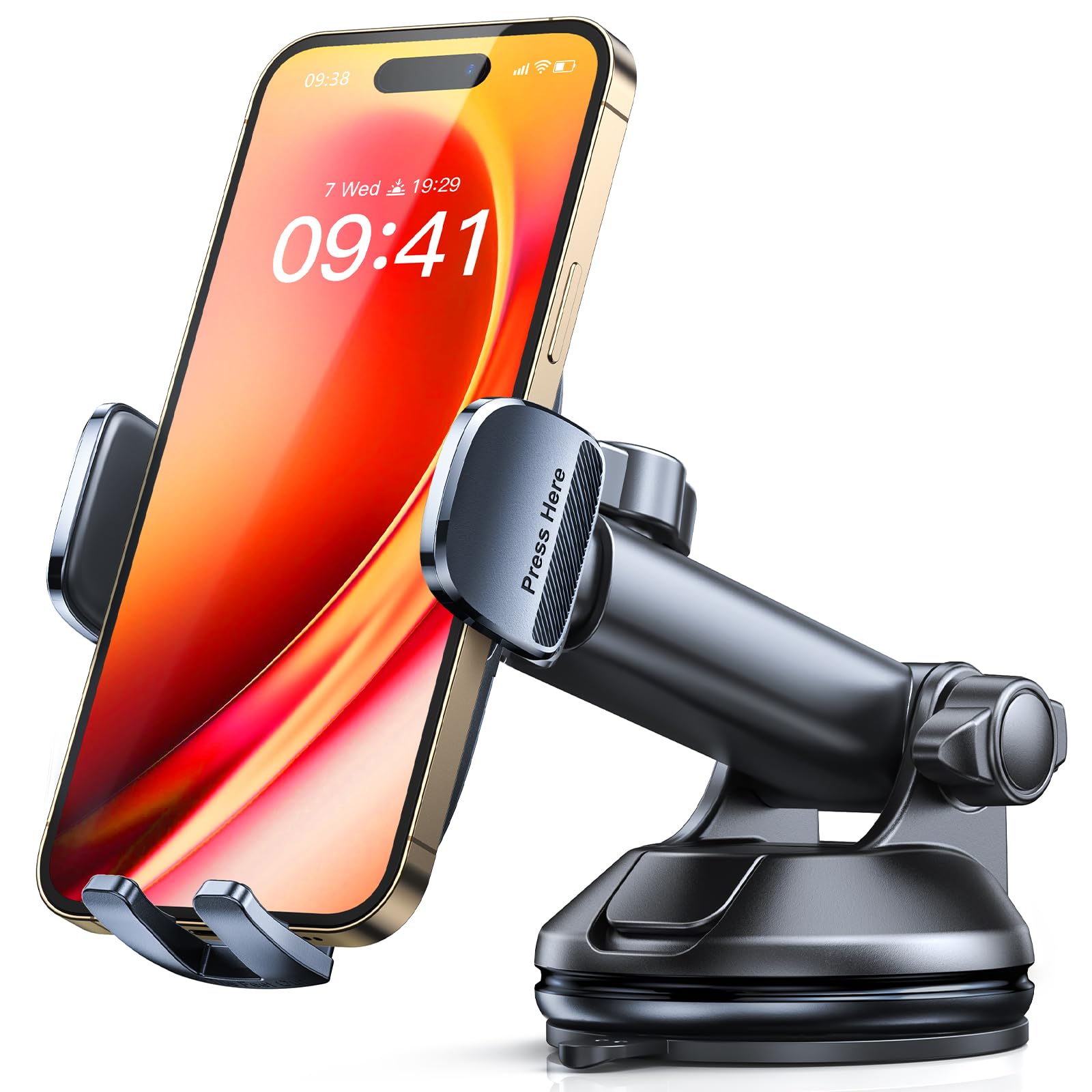 CIRYCASE Porta Cellulare Auto 360° Ruotabile Cruscotto/Parabrezza | Forte Presa Supporto Telefono Auto, 2026 Aspirazione Ventosa Porta Telefoni Automobile Rifiniture Interne per C…