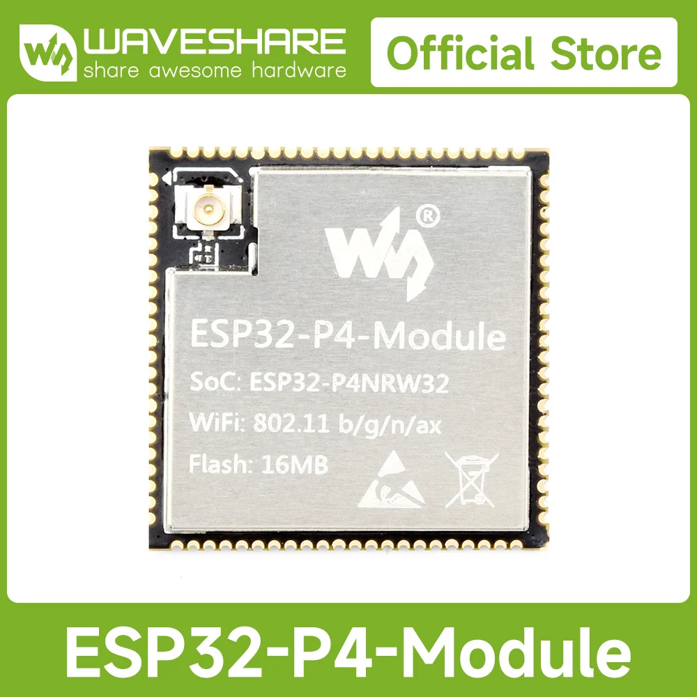 Scheda centrale modulo Waveshare ESP32-P4, Wi-Fi 2,4 GHz e Bluetooth 5.3, basata su chip doppi ESP32-P4 e ESP32-C6