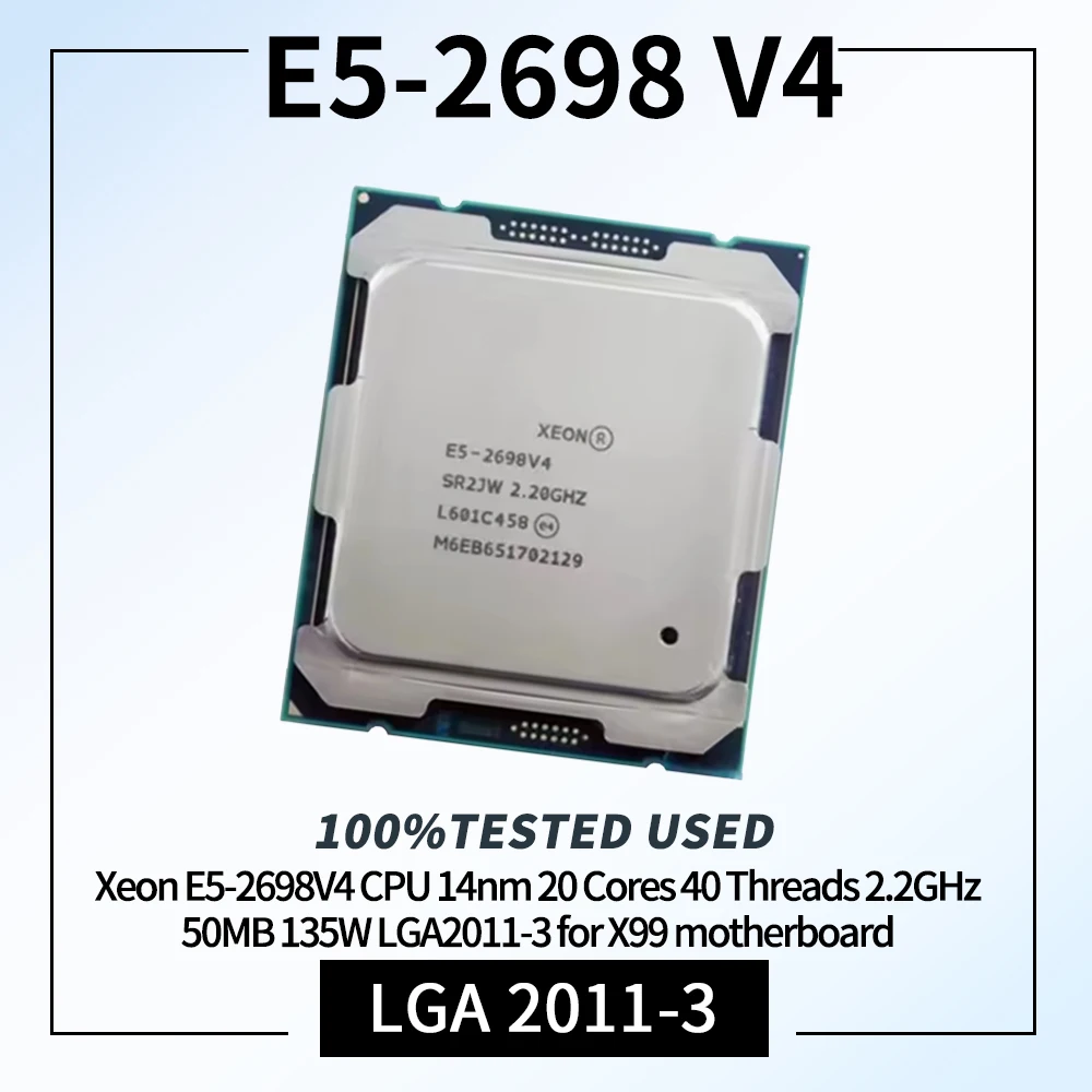 CPU Xeon E5-2698V4 testata al 100%, 14nm, 20 core, 40 thread, 2.2GHz, 50MB, 135W, LGA2011-3 per scheda madre X99 E5 2698V4