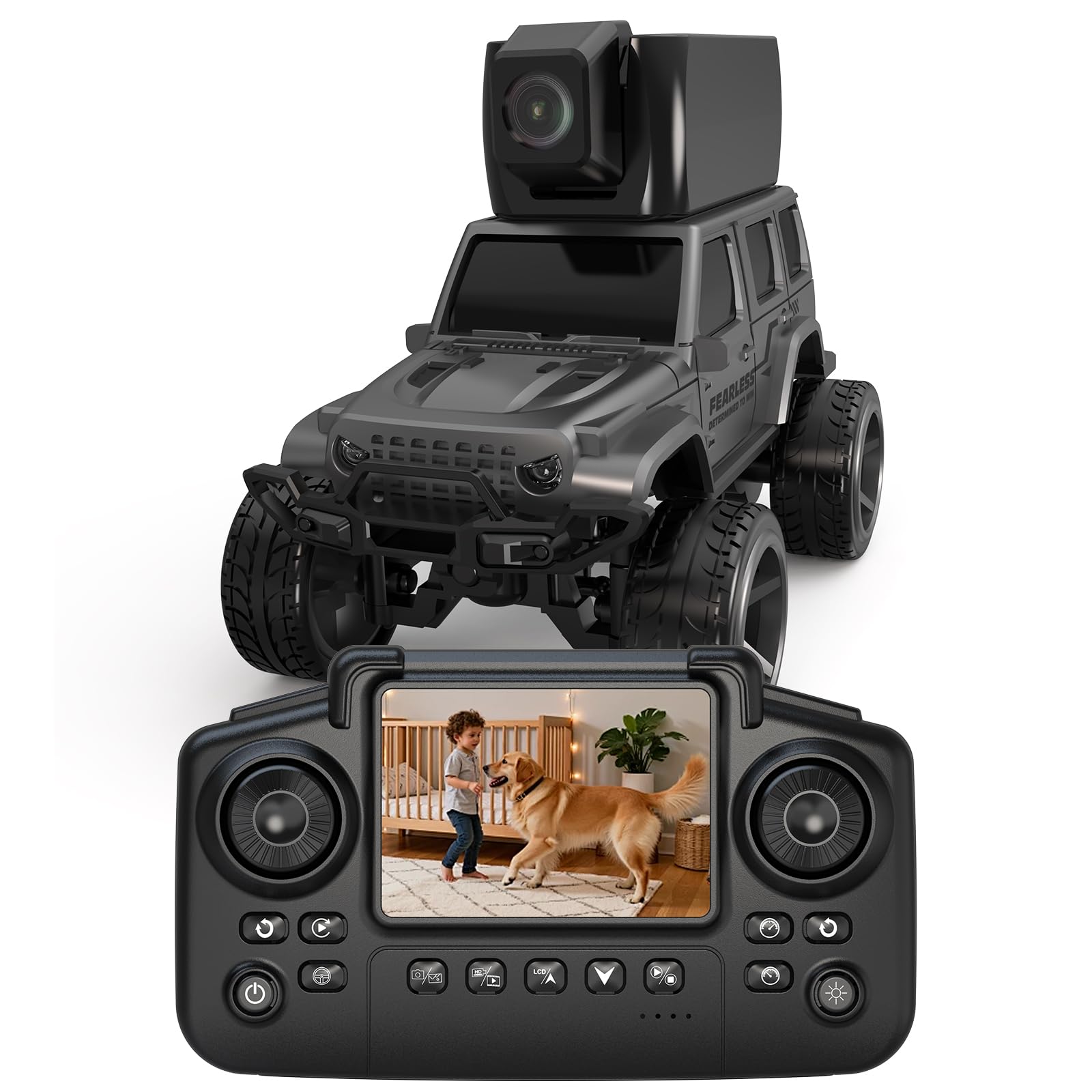 TRINTON TECH 1/64 Camioncino Radiocomandato con Telecamera Giocattolo per Bambino, Giocattolo Indoor per Ragazzi Ragazze 6-12 anni, Regalo Natale/Compleanno