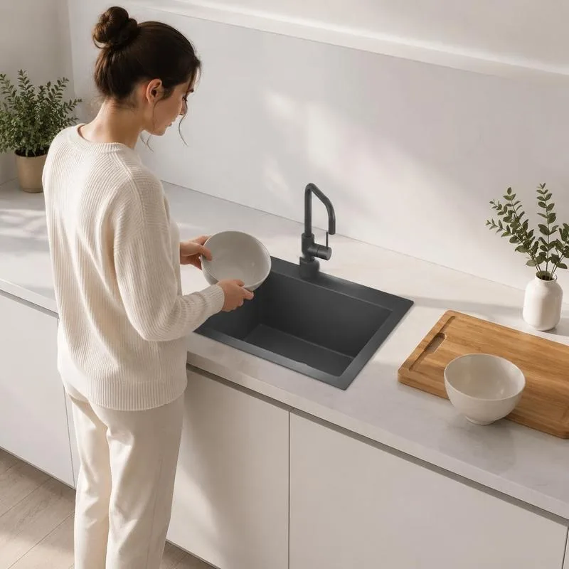 Lavello da incasso fatto a mano in acciaio inossidabile nero, lavello sottopiano con finitura opaca anti-impronta, saldatura artigianale per cucine in stile industriale moderno