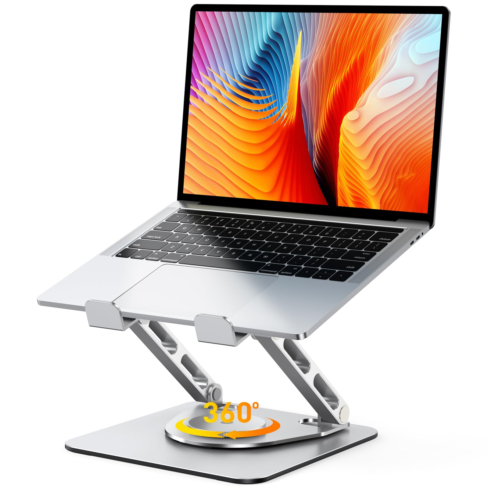 Glangeh Supporto PC Portatile [360° Rotante], Porta PC Portatile Ergonomico Regolabile con Supporto a Doppia Barra, Ventilazione e Dissipazione, Laptop Stand Compatibile con MacBo…