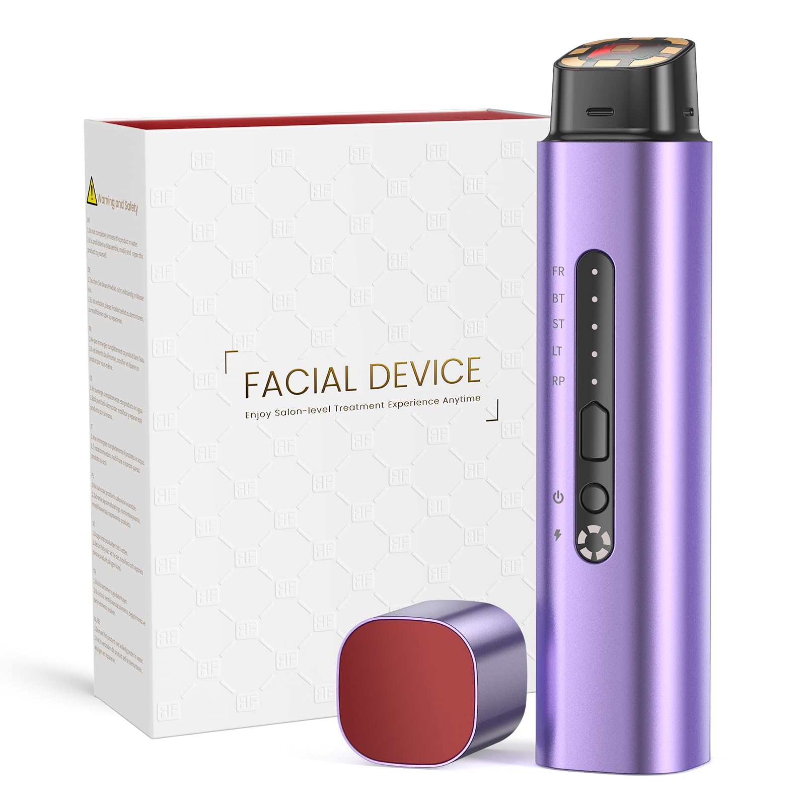 Radiofrequenza Viso Professionale, Microcorrente Massaggiatore Viso, Dispositivo Elettrico di Bellezza Antirughe, Antietà, Anti-Acne, Lifting e Rassodante per Viso e Collo (Viola)