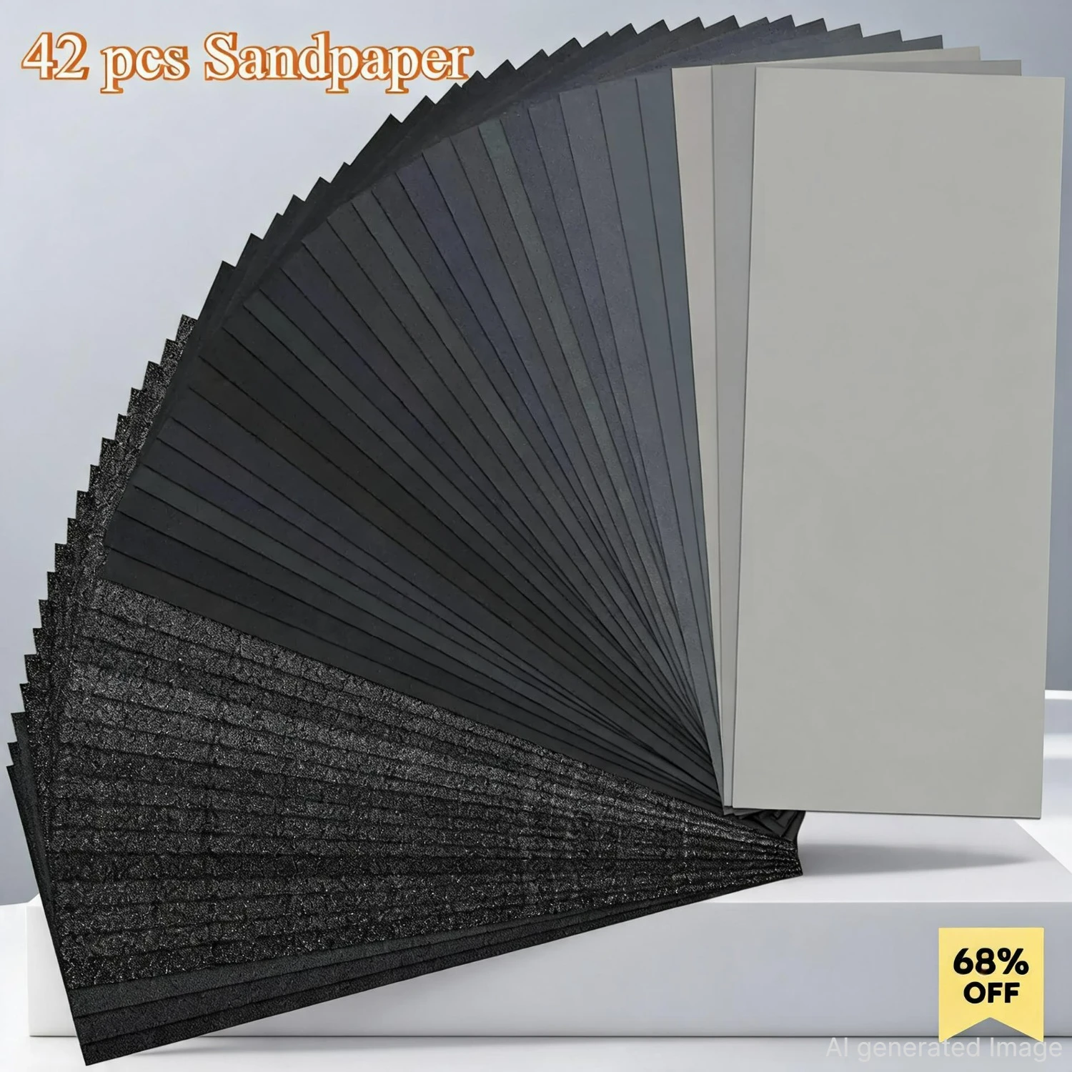 Set di 42 Carte Abrasive per Uso a Secco e a Umido, Grana 120-3000, 9×3,6 Pollici per Lucidatura Auto, Finitura Mobili in Legno e Intaglio del Legno