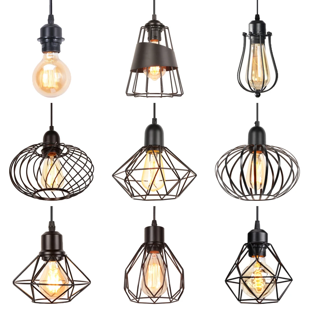 Lampada a sospensione moderna Lampada da soffitto a LED industriale vintage con paralume Lampadario Soggiorno Luci da cucina Apparecchio di illuminazione