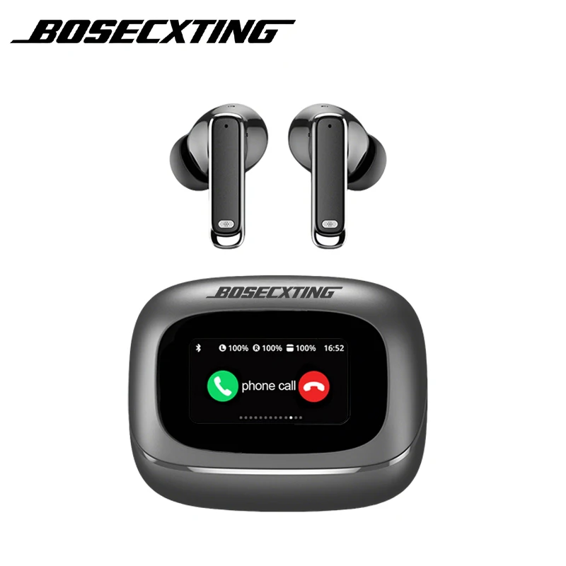 BOSECXTING TOUR PRO6 TWS Auricolari Bluetooth senza fili Smart Touch Screen ANC Auricolari con cancellazione attiva del rumore Auricolari con bassi potenti