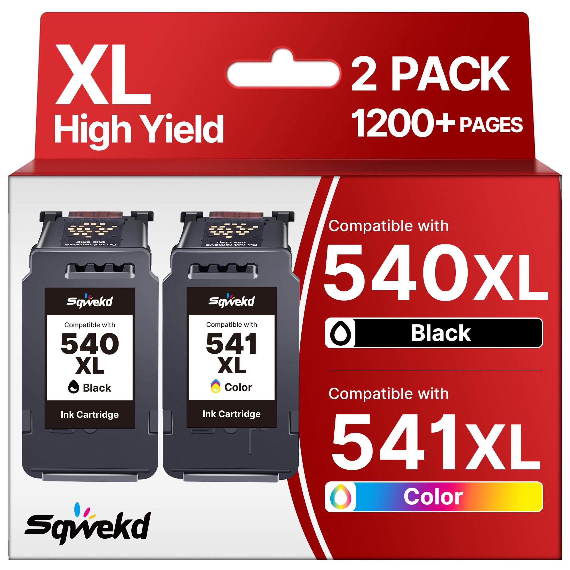Sqwekd 540 541 XL Cartucce per Canon 540 541 XL per Canon TS5150 MG3650S | compatibili con Canon Pixma TS5151 MG3650 MG3550 MG3600 MG4250 MG4150 MG3250 MG3150 MG2250 MG2150 MX475…