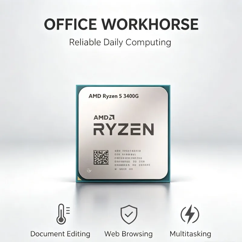 CPU Ryzen 5 3400G AM4 Usata, Architettura Zen+ 12nm, Processore Grafico Integrato Radeon Vega 11