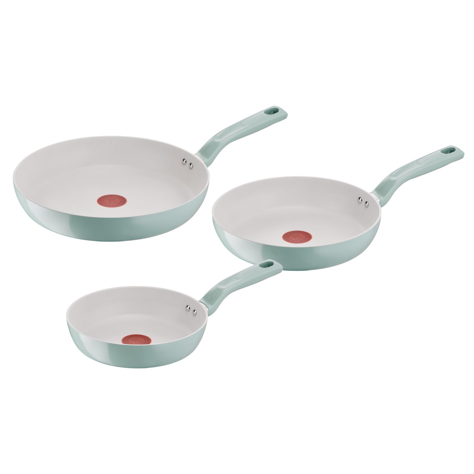 Lagostina Salvia, Set Padelle e Pentole Antiaderenti Ø 20/24/28 cm, 3 Pezzi | Corpo in Alluminio 100% Riciclato, Rivestimento Mineralia, Indicatore di Calore Thermo-Signal, Manico…