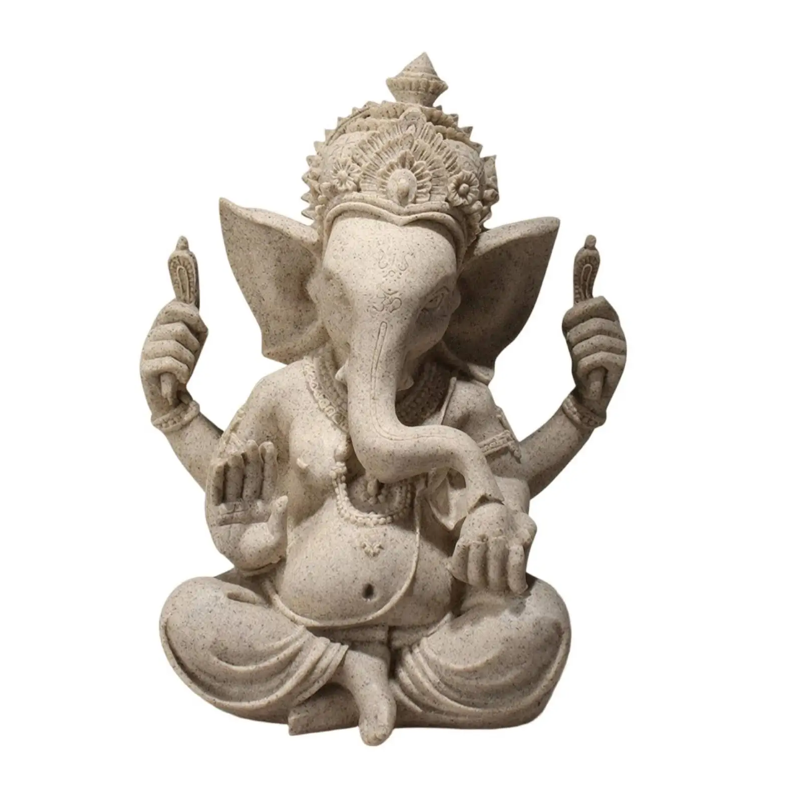 Statua di Elefante Divinità Indù in Resina, Figurina per Arredamento Casa, Scultura da Altare o Tavolo, Pezzo d'Arte Moderna