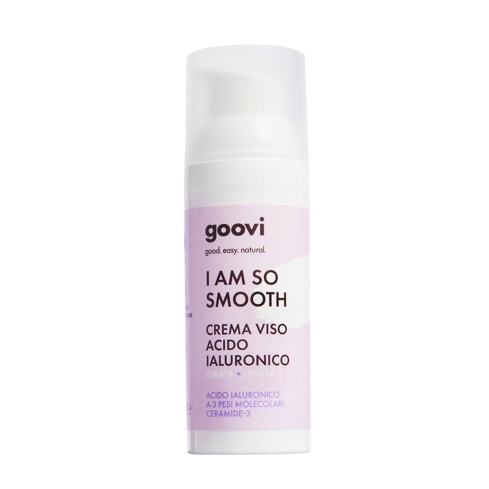 Goovi, I am So Smooth, Crema Viso con Acido Ialuronico Idratante e Levigante, Riduce l'Aspetto delle Rughe, Formula Naturale con Estratto di Melograno per una Pelle più Compatta e…