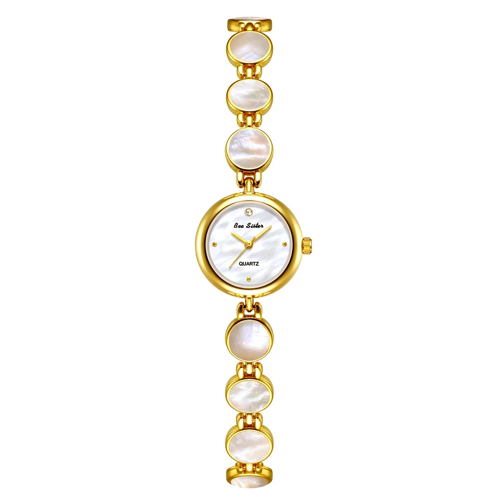 NUOVO Orologio da Donna Retrò con Conchiglia Marina e Bracciale Rotondo, Quadrante Piccolo di Alta Gamma, Perfetto per Abbinare a un Vestito, Un Regalo Squisito