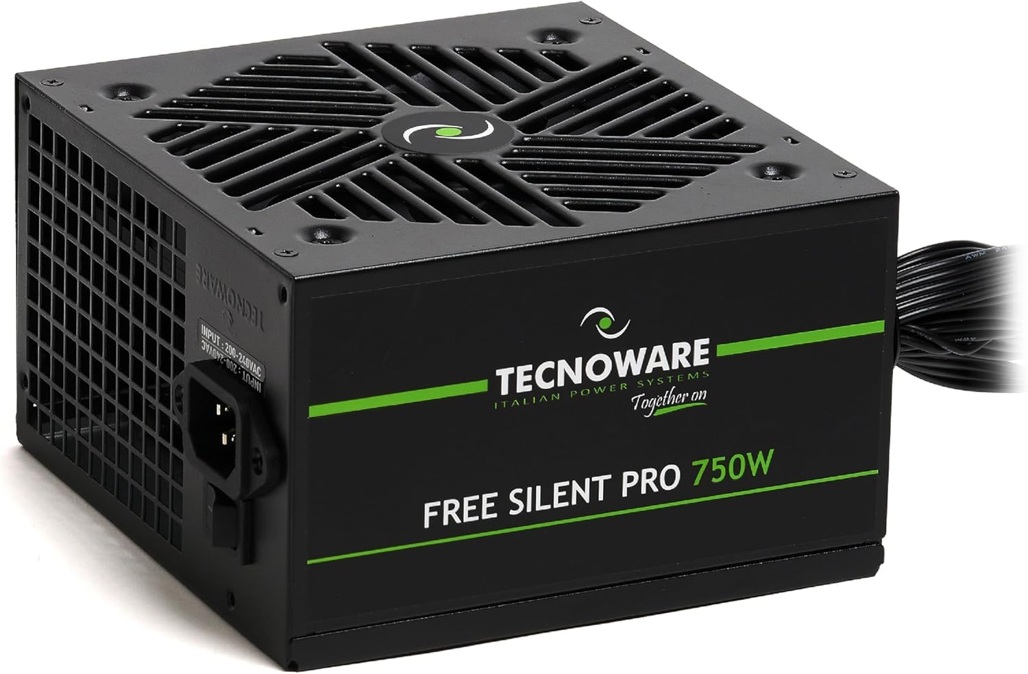 Tecnoware Power Systems Alimentatore Free Silent PRO 750 | per PC Evoluti con Scheda Grafica NVIDIA GeForce GTX - RTX, Ventola Silenziosa, connettori PCI-E, CPU 4+4, SATA, Molex