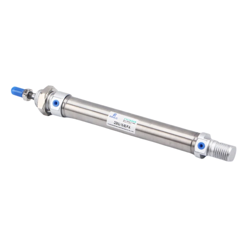 Cilindro Pneumatico Rotondo Mini in Acciaio Inox Marca AFR Serie DSNU 12 16 20 25 32 Diametro 10-200mm DSNU-25-20-PPV-A