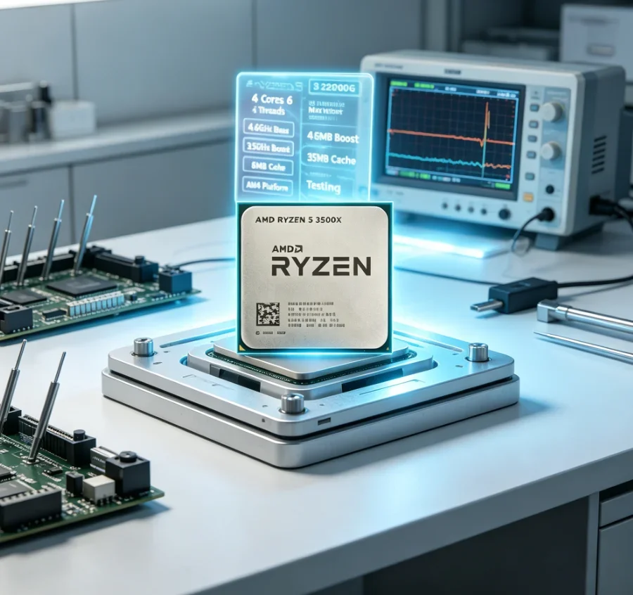 PC Gaming Economico con AMD R5 3500X 6C6T, Chip a Basso TDP per Risparmio Energetico, Ideale per Giochi Online, Modifica Documenti, Navigazione Multi-tab, Senza Ventola