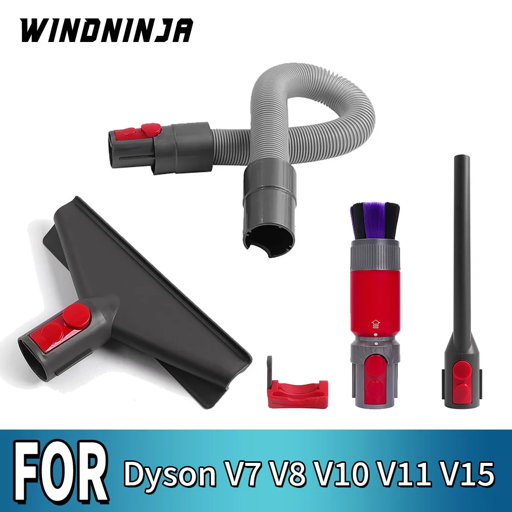 Per Dyson V7 V8 V10 V11 V15 Spazzola per spolverare Tubo di prolunga flessibile Traceless Spazzola morbida Ugello di aspirazione piatto Testa Strumento per vuoto Parte