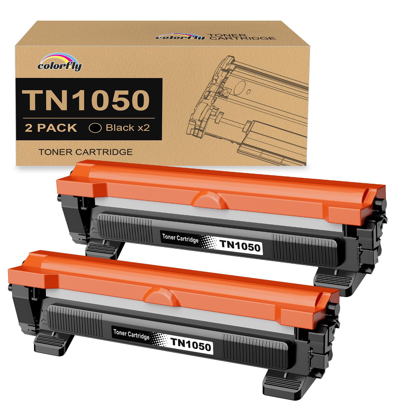 colorfly Cartucce toner TN-1050 compatible per Brother TN1050 con DCP-1610W | compatibili con DCP-1610W 1510 1512 1612W Compatibile con HL-1210W 1112 1110 1212W Compatibile con MF…