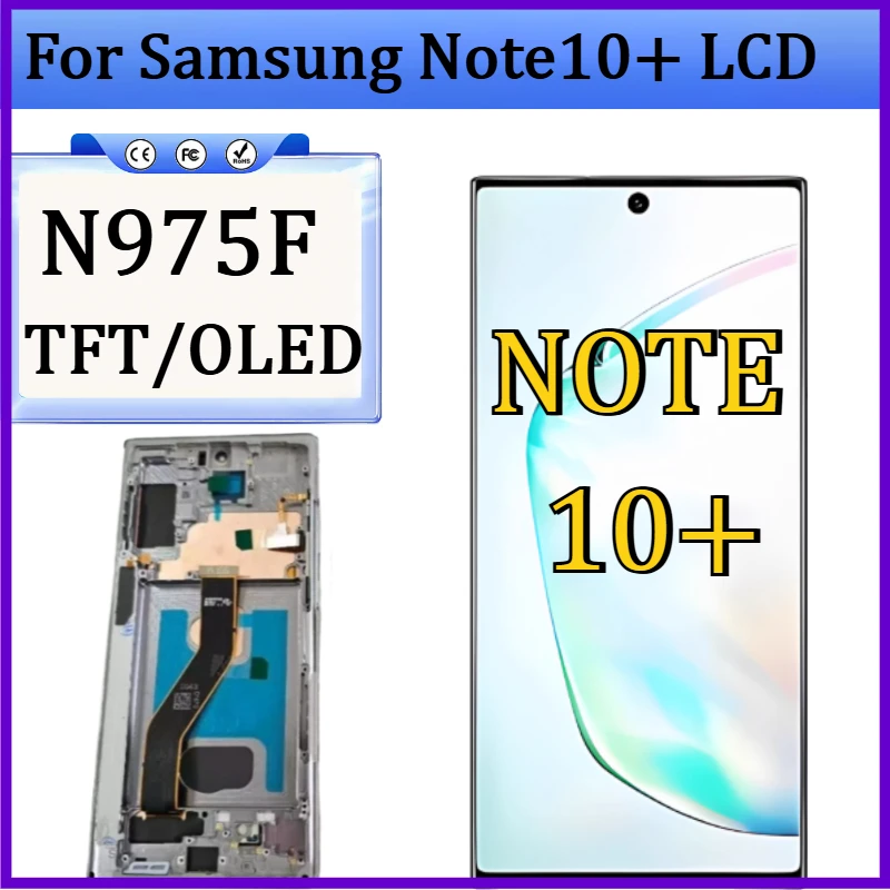 Nuovo display TFT/OLED per Samsung Note10+ N975F Display LCD Touch Screen Digitizer con cornice per Samsung Galaxy Note10 Plus LCD