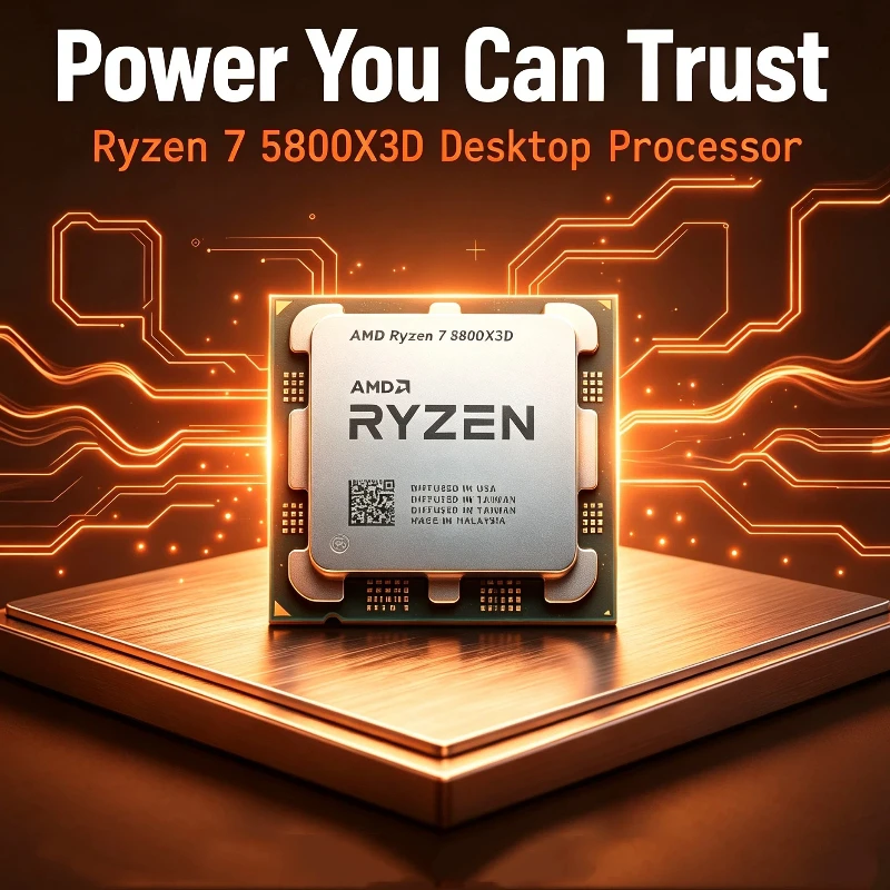 Componenti per PC Gaming: Processore AMD Ryzen 7 5800X3D Serie 5000, 3.4GHz, 8C16T, Cache 96MB, 7nm, 105W, DDR4, Socket AM4