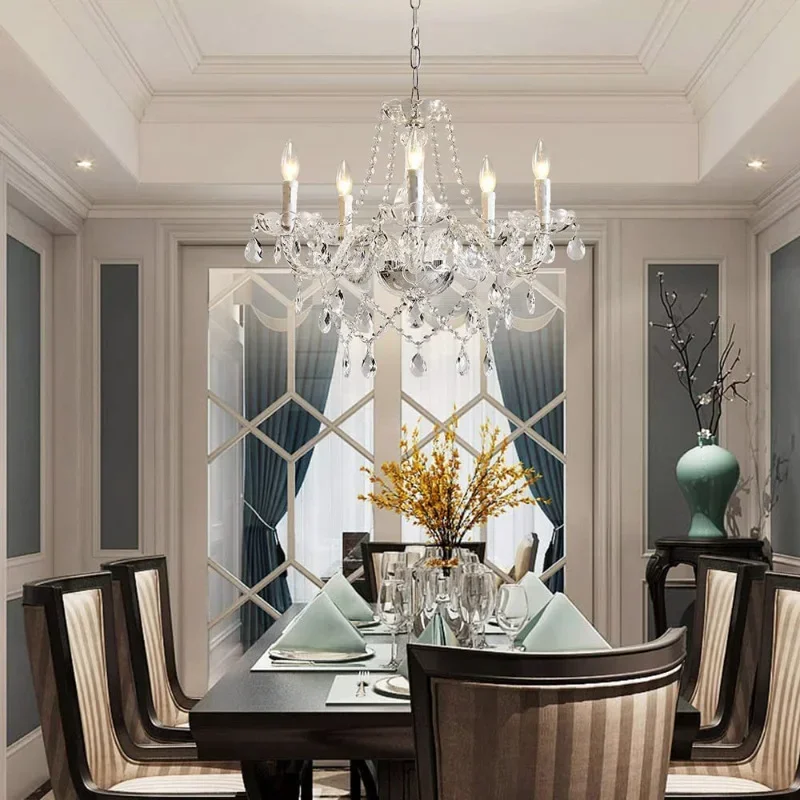 Lampadario di Lusso in Cristallo Europeo, Illuminazione per Soggiorno, Sala da Pranzo, Cucina, Lampadari Pendenti per Interni, Arredamento Casa