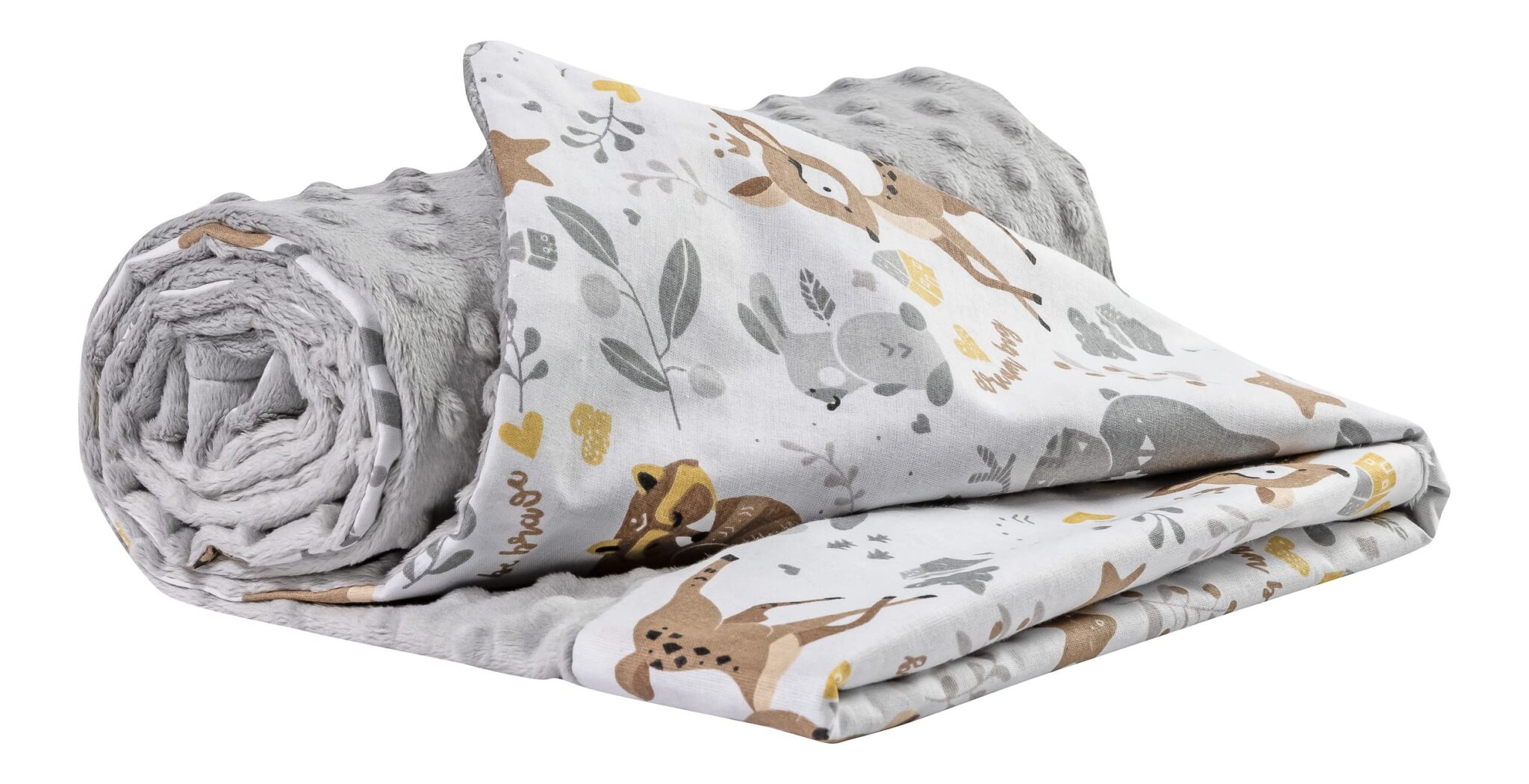 Medi Partners Coperta per Neonata Copertina Neonato per lettino - 100% Cotone 75x100cm naturale Blanket Neonati Invernale Estate Bifacciale Carrozzina Bambino (Cervo con grigio Mi…