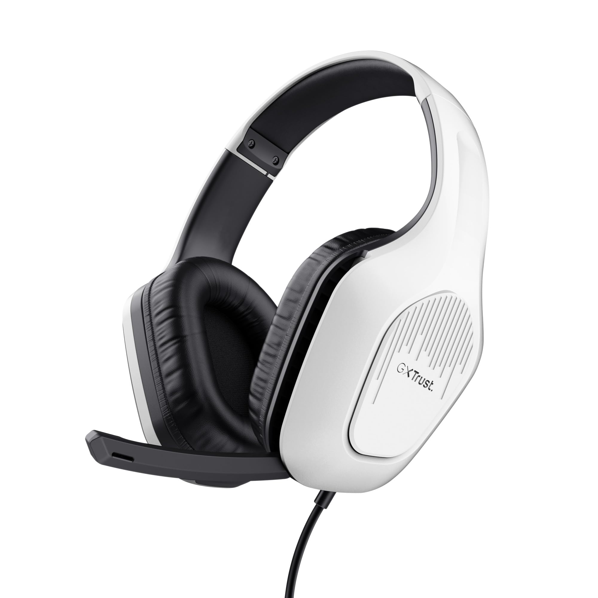 GXTrust Rayne Cuffie Gaming Leggere Over-Ear, Jack Audio 3.5 mm, Bianco | per PC Xbox PS4 PS5 Switch Mobile, Driver da 50 mm, Cavo 2m, con Microfono