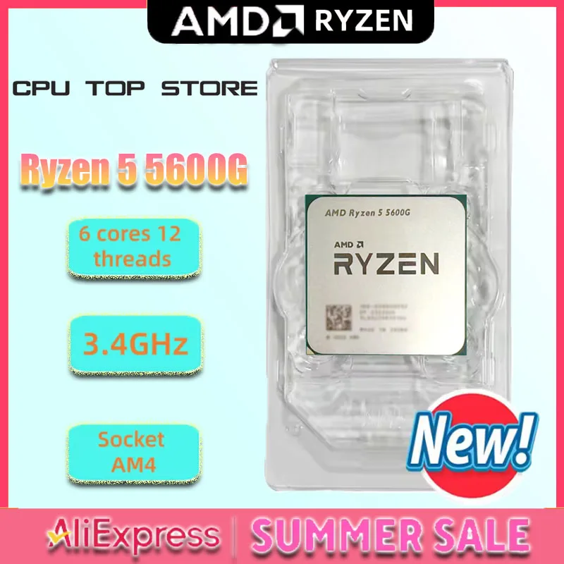 AMD Ryzen 5 5600G 6C/12T 4.4GHz CPU da Gaming Sbloccato AM4 Senza Confezione