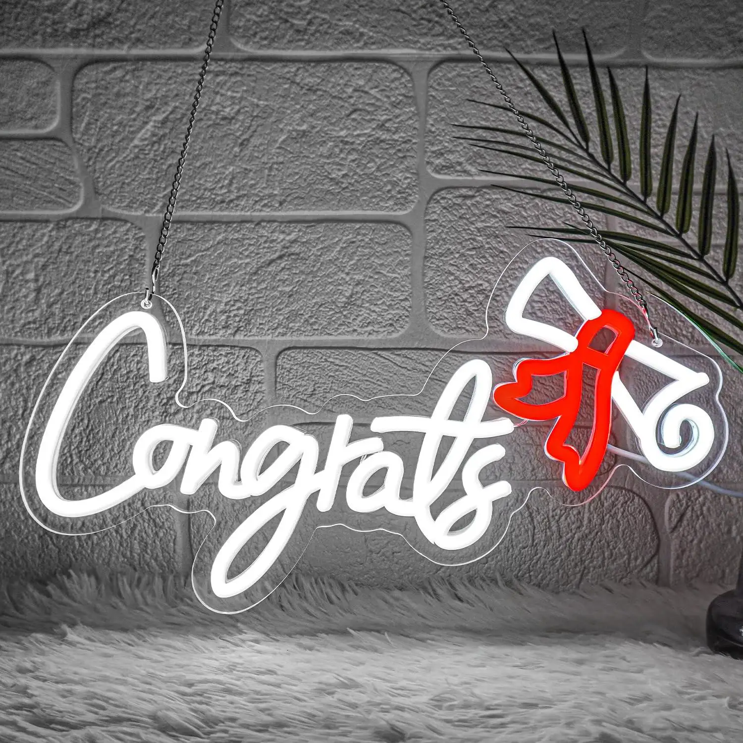 Insegna al Neon 'Congratulazioni Laureato' con Luci LED Dimmerabili USB per Feste di Laurea, Cerimonie di Diploma e Decorazioni Murali