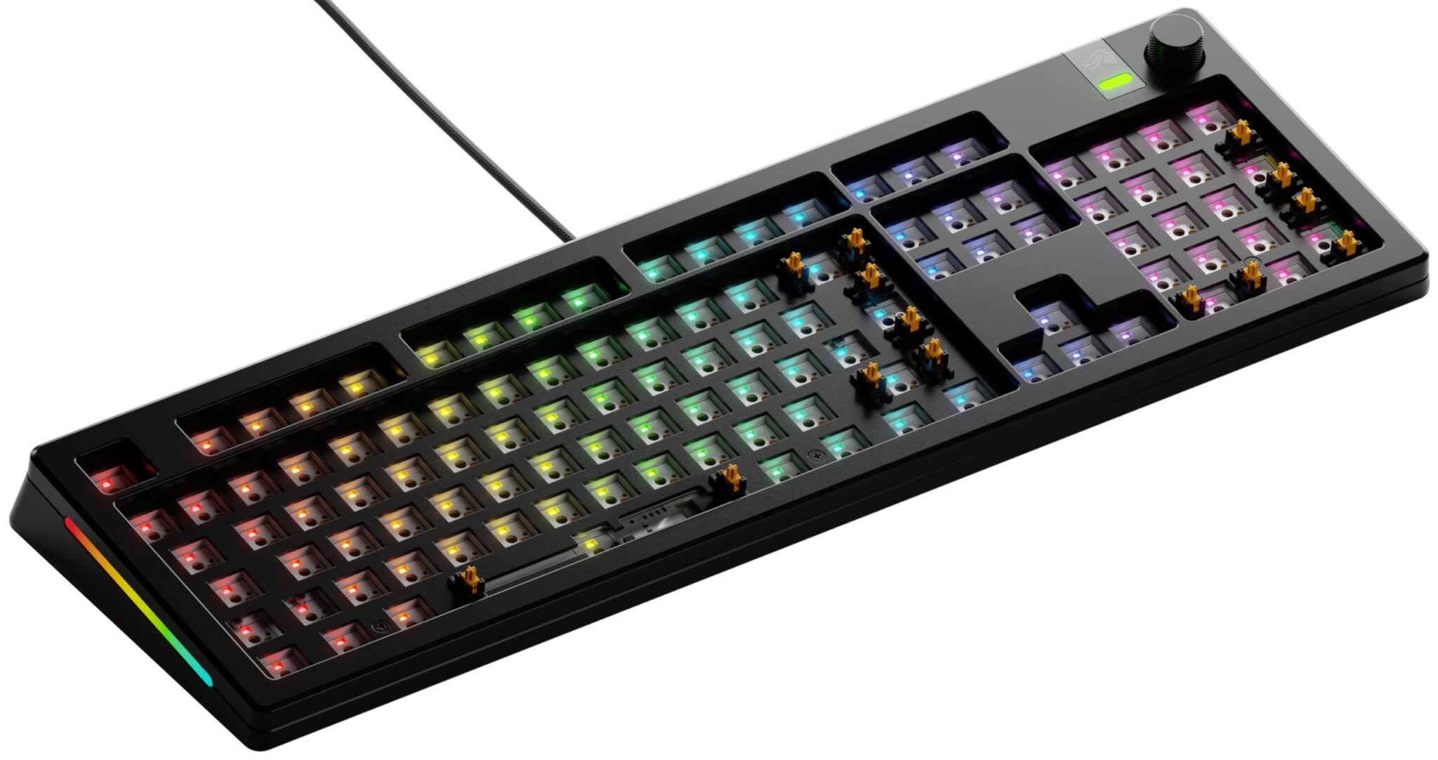 GLORIOUS Gaming GMMK 3 PRO Barebones: tangentbordssats med vred, modulärt aluminiumhölje och packningssystem, utbytbara brytare, 100% fullstorlek, ljuddämpande skum, aluminiumplat…