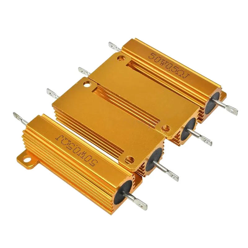 RX24 50W alluminio potenza guscio metallico caso resistenza a filo avvolto 1K 1.2K 1.5K 1.8K 2K 2.2K 2.5K 3K 3.3K 4K 4.7K 5.1K 6K 7.5K 8K 10K