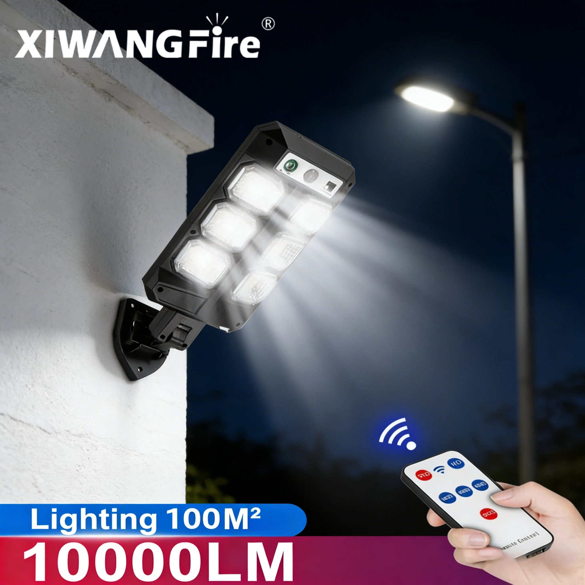 Lampioni Solari da Esterno, Lampada LED Impermeabile con Sensore di Movimento e 3 Modalità di Illuminazione, Faretto per Giardino, Sentieri e Sicurezza