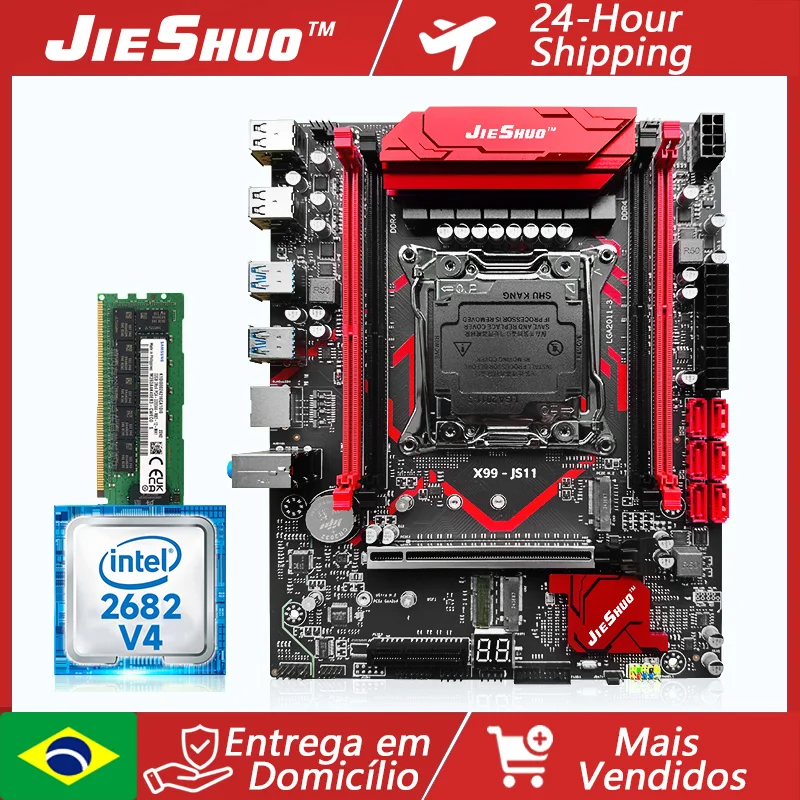 X99-JS11 LGA 2011-3 + Xeon E5-2682 V4 + 16GB DDR4 | Kit con M.2 NVMe/SATA per PC Gamer