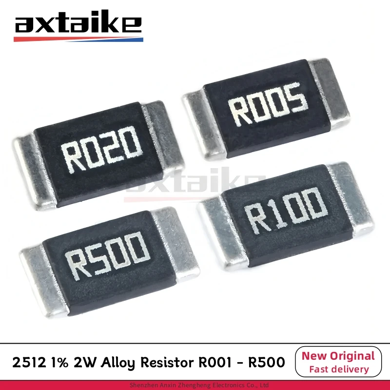 10PCS 2512 1% 2W Resistore in lega R001 R002 R003 R010 R015 R020 R025 R050 R060 R070 R100 R300 R500 1mR 2mR 0.1 0.5 Ohm Ω SMD 6432