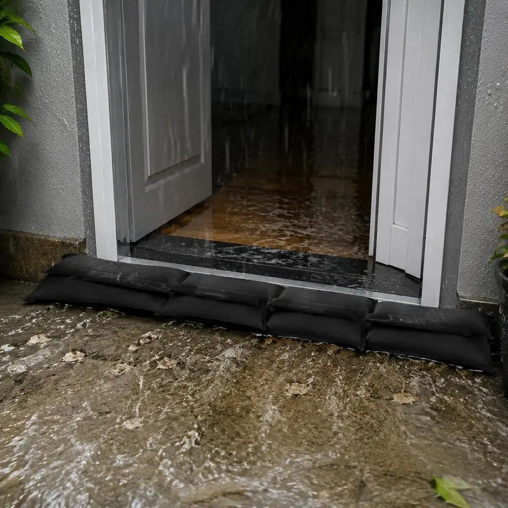 Sacchi Barriera Anti-Alluvione Senza Sabbia 5 x 0,7 cm, Confezione da 4, in Tessuto Non Tessuto ad Alta Densità con Gel Assorbente, Barriere Flessibili Riutilizzabili, Ideali Per