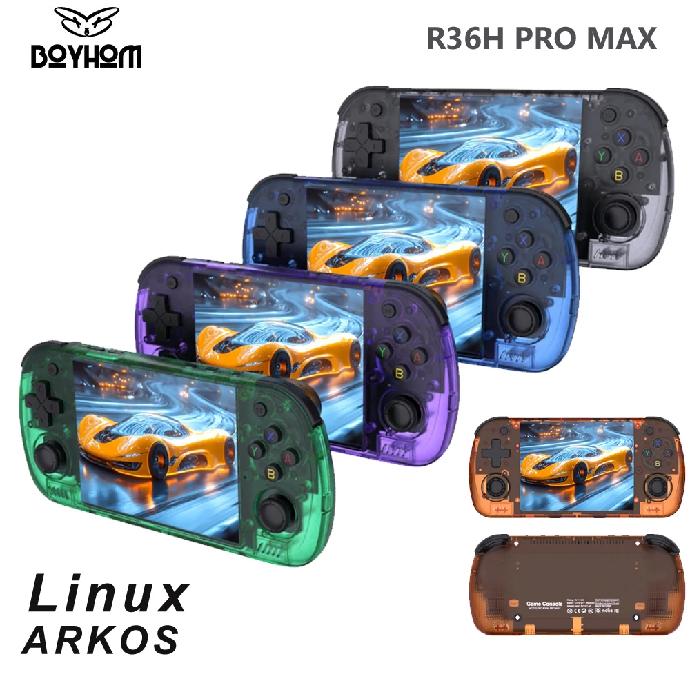 BOYHOM R36H PRO Console di Gioco Portatile Retrò con Sistema Linux, Schermo IPS da 4,2 Pollici, R36HPROMAX Lettore Video Tascabile 64GB