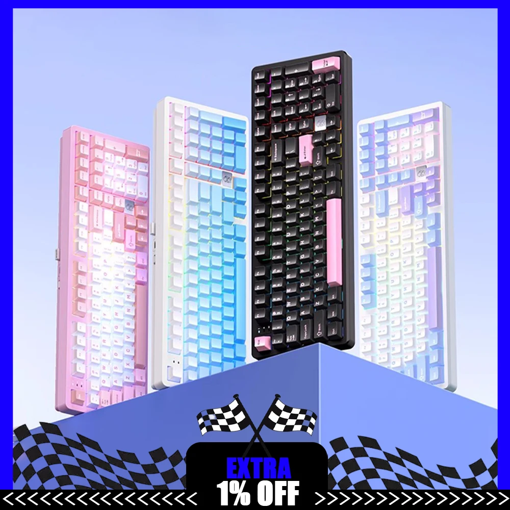 LEOBOG Hi98Pro Tastiera meccanica 3 modalità 2.4G Tastiera wireless Bluetooth Hi98C Pro Gamer Copritasti PBT Tastiera da gioco personalizzata Regalo