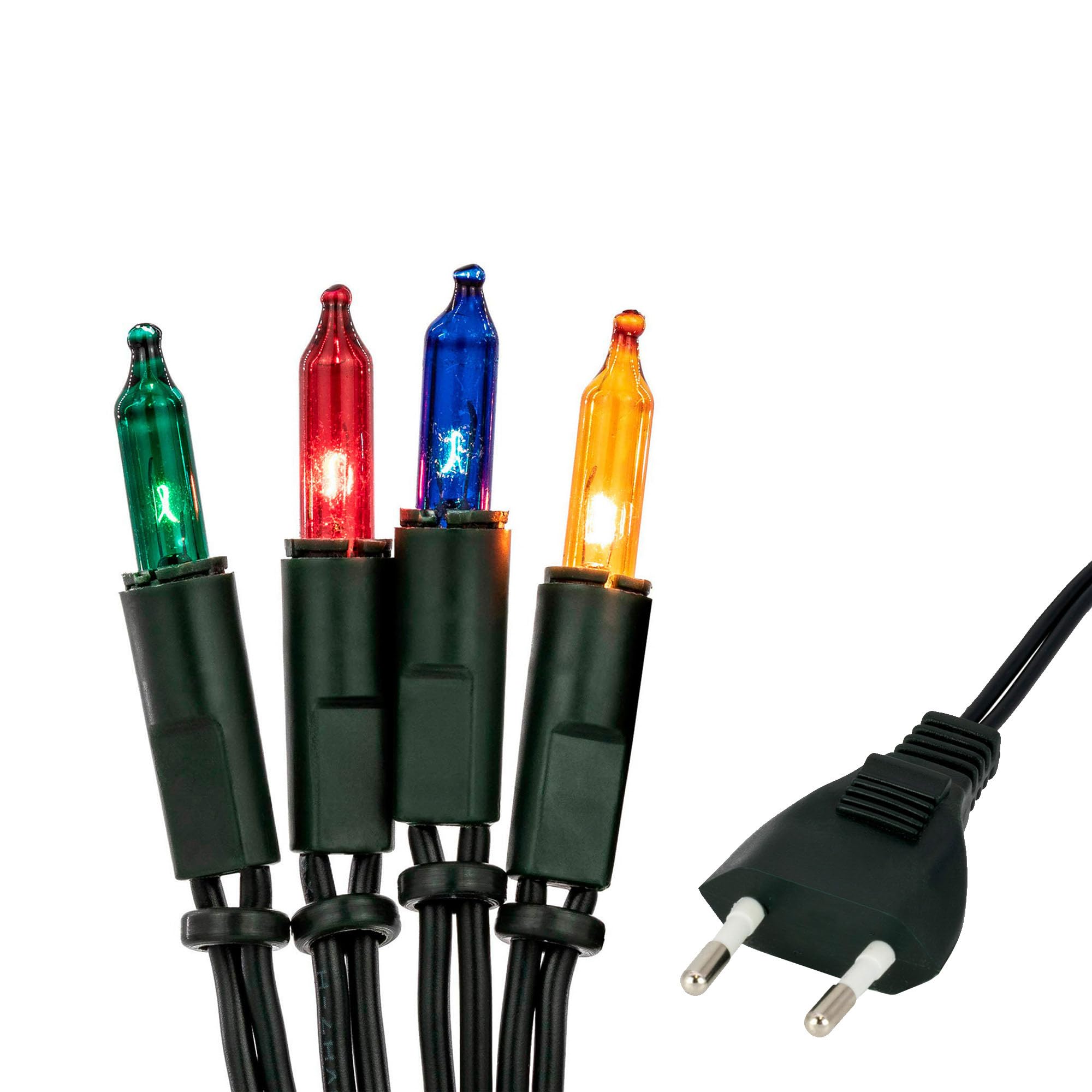 Hellum catena luminosa int. per albero, 100 luci colorate, déco Natale moderna, cavo verde con spina 14,85 m, 59 lm, déco salotto, luci abete, decorazione Natale <59 lm 839074