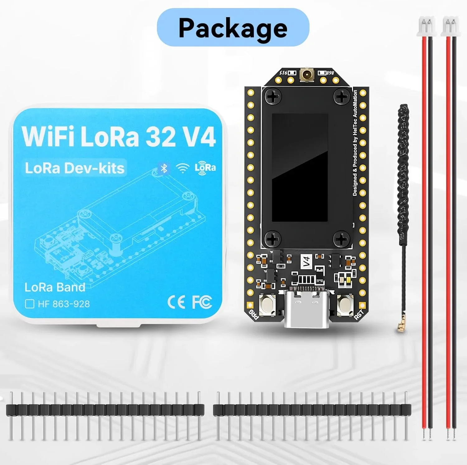 Scheda di sviluppo Heltec LoRa32 V4 ESP32-S3 SX1262 LoRaWAN 868 MHz 915 MHz con rete OLED da 0,96 pollici, WiFi e rete mesh BLE per IoT