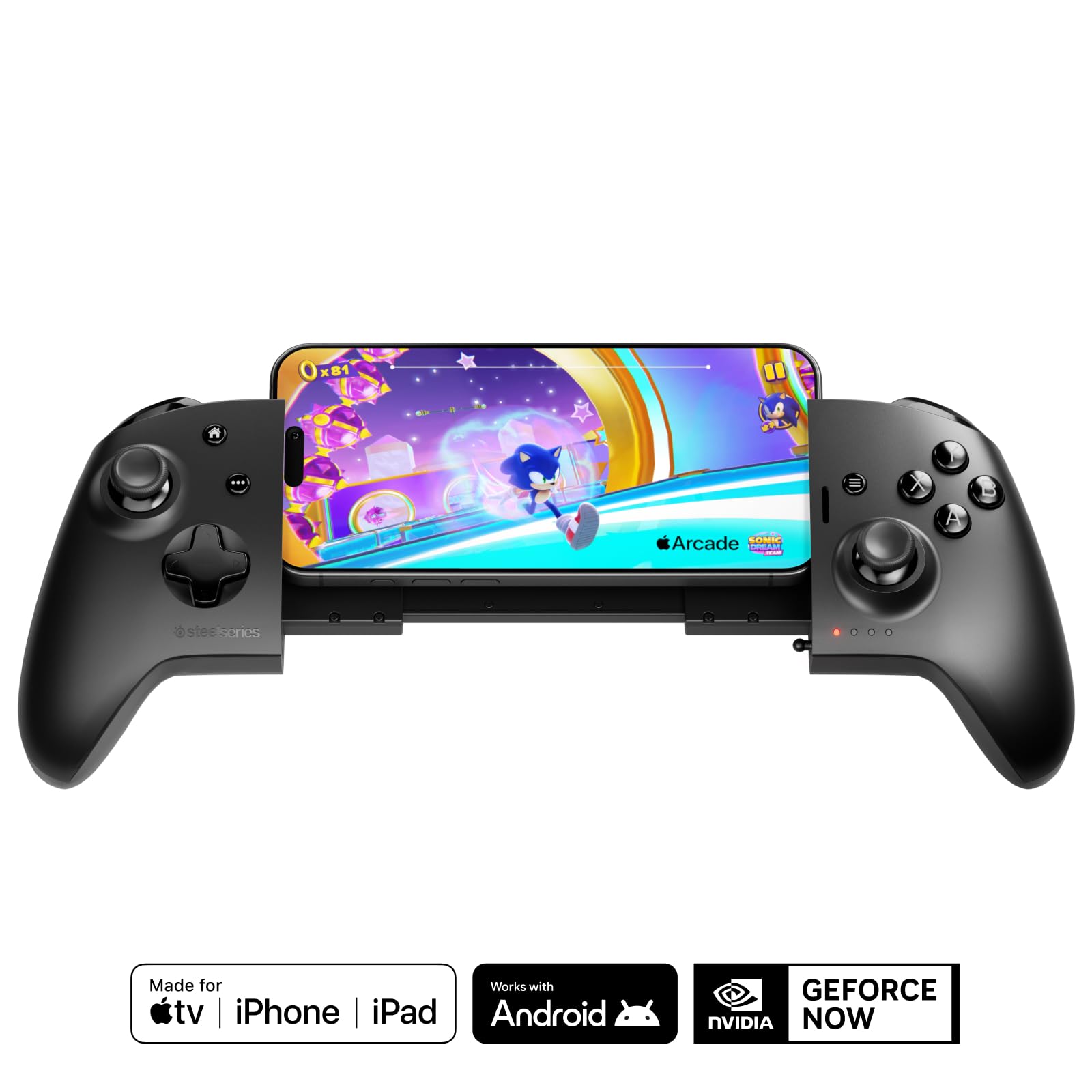 SteelSeries Nimbus Cloud - Controller wireless Bluetooth - Controller Cloud Dual Mode - iPhone, iOS, iPad, Apple TV, Android, PC - Autonomia di 20 ore - Sensori ad effetto Hall -…